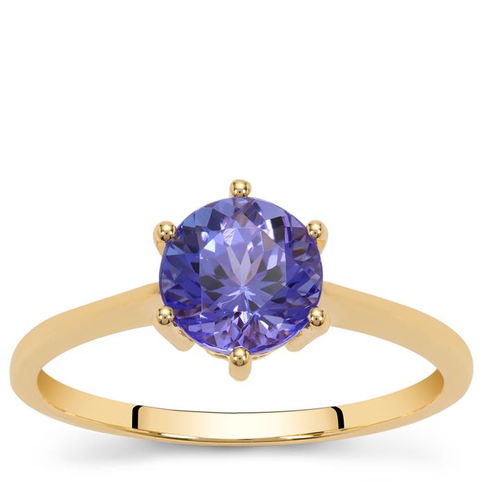 1.40cts AAA Tanzanite 9K Gold Tomas Rae Ring