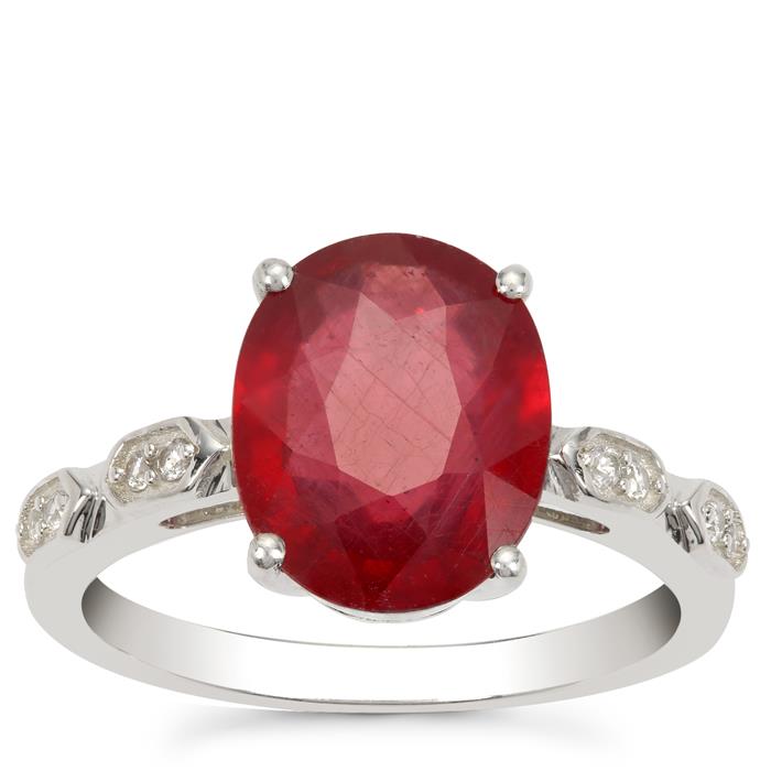 Diamond Ruby Sterling fashion silver ring