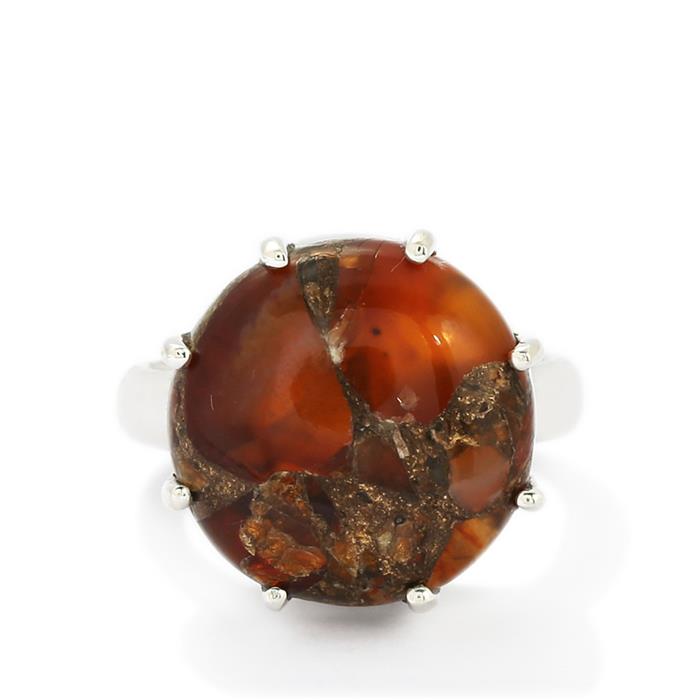 10.50ct Copper Mojave Carnelian Sterling Silver Aryonna Ring | Gemporia