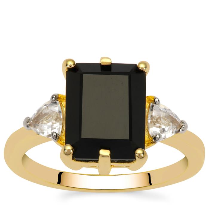 Black Onyx & Clear Quartz Midas Ring ATGW 5cts | Gemporia