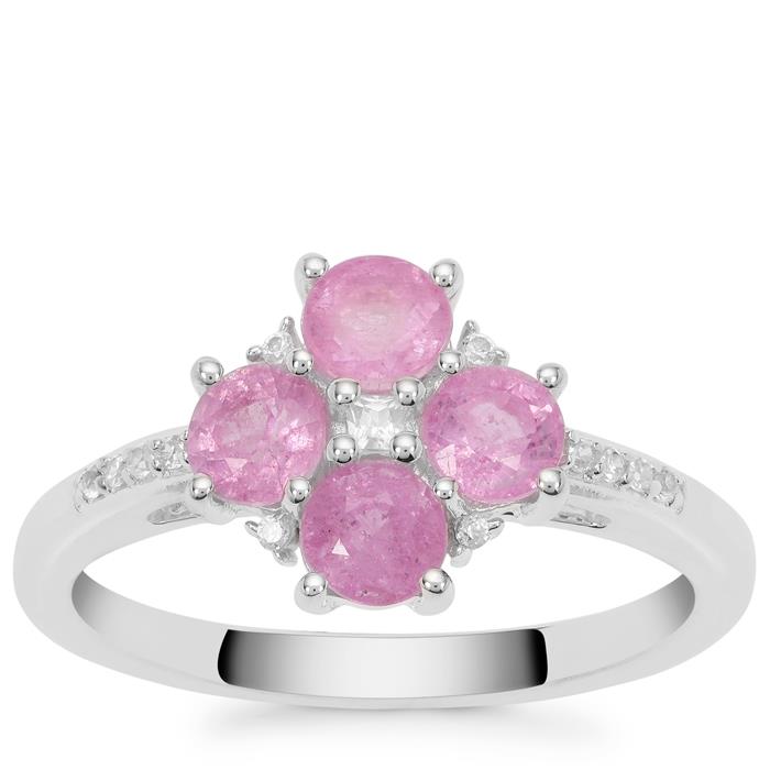 Madagascar Pavé Pink Sapphire & White Zircon 1.75 ctw Cocktail sterling sold Sz 6