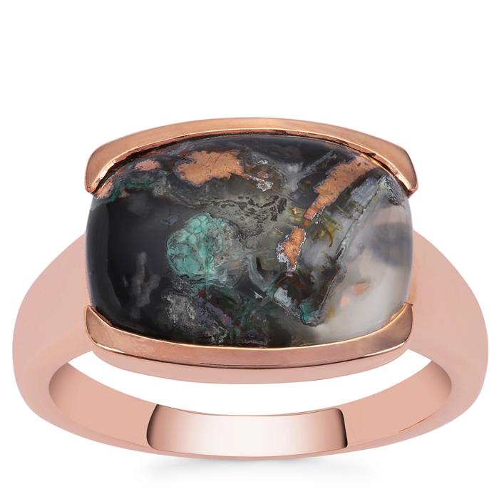 Aquadite Noir Ring in 9K Rose Gold 6cts | Gemporia