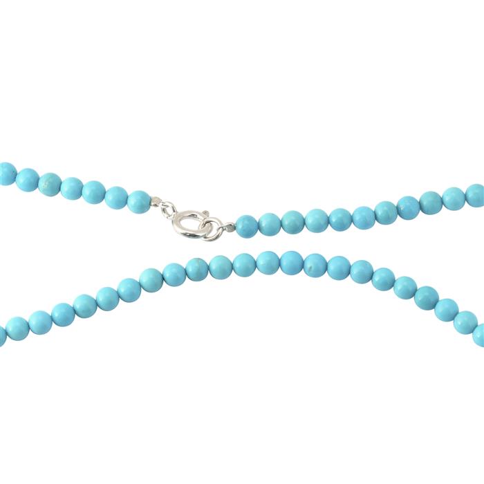 Sleeping Beauty Turquoise Necklace in Sterling Silver 45cts | Gemporia