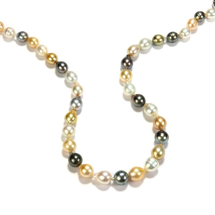 Tahitian Cultured Pearl Necklace with South Sea Pearl in Sterling