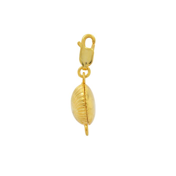 Shell Clasp Gold Plated Sterling Silver Magnetic Shell Clasp with Lobster Lock ...