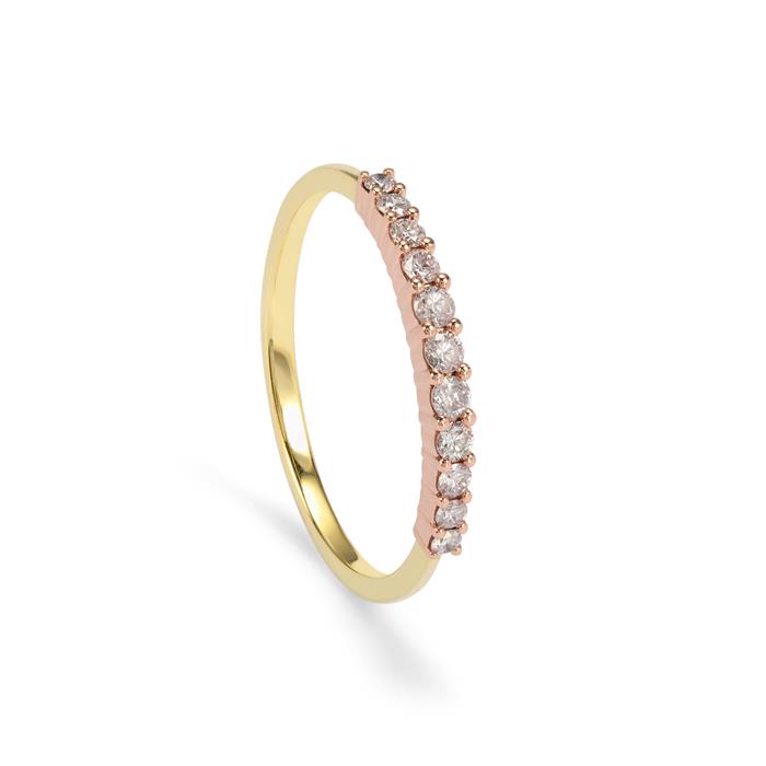 Type IIa Angolan Rose Pink Diamond Ring in 9K Two Tone Gold