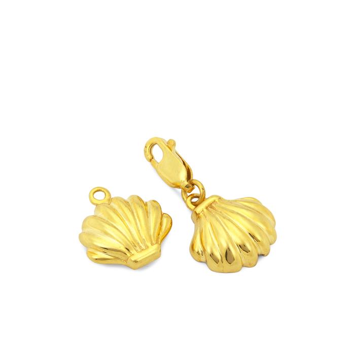 Shell Clasp Key Magnetic Shell Clasp with Lobster Lock in Gold Plated Sterling Silver ...
