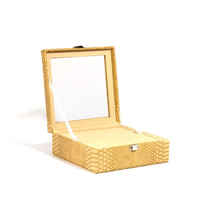 Kimbie Pu Two Layer Ring Box (Holds 182 Rings) - Available in Gold