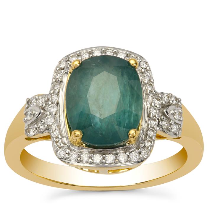 Grandidierite & Diamond 18K Gold Lorique Ring MTGW 3.44cts | Gemporia