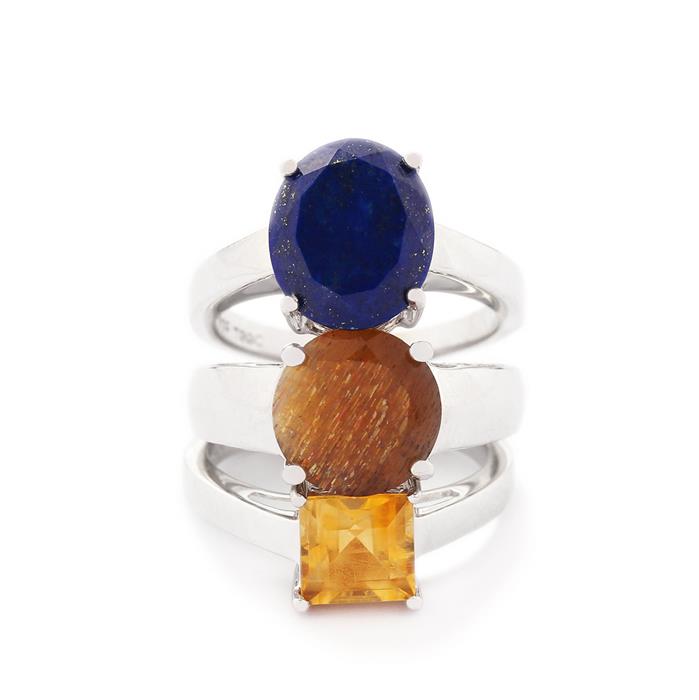 Sterling store Silver Moonstone Ring and Lapis Lazuli Ring