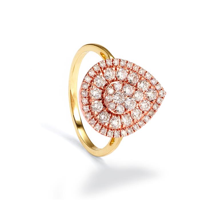 Type IIa Angolan Pink Diamond Ring in 9K Two Tone Gold 1ct Gemporia