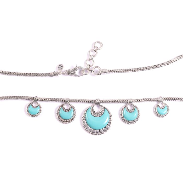 Turquoise Shell Necklace in Sterling Silver | Gemporia